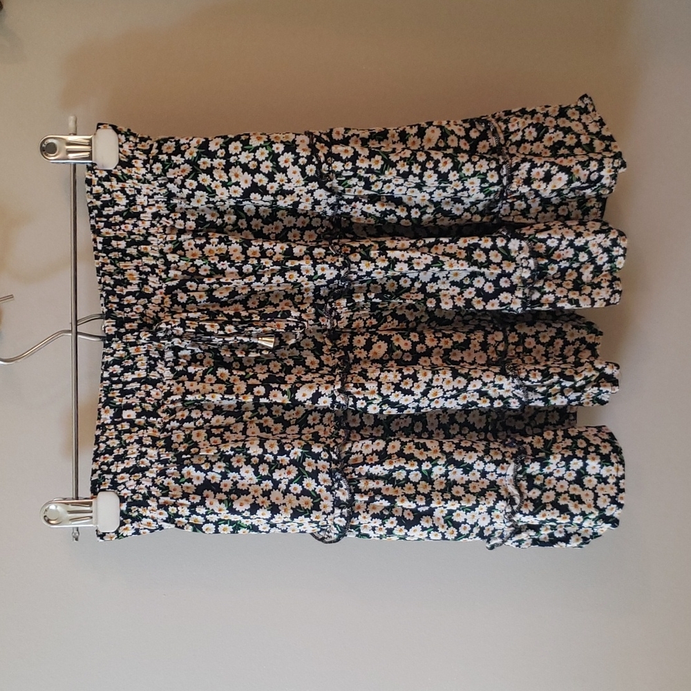 Flowery Tiered Mini Skirt